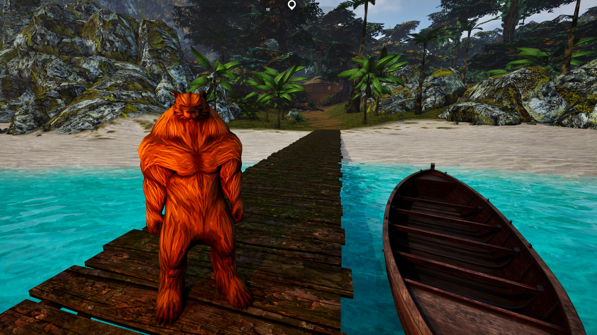 In-game navigation view with a location marker